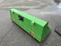A green weight box designed for a 2003 John Deere 790 tractor featuring mounting brackets and a locking mechanism