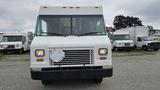 A white 2006 Ford Econoline van with a flat front and single horizontal grille, featuring two headlights and a diamond plate on the lower front panel