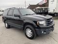 A black 2017 Ford Expedition with a sleek design and alloy wheels is shown from a three-quarter view angled to the left