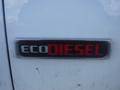 Close-up of a black and red Eco Diesel badge on a 2019 RAM 1500 Classic emblem