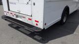 A 2011 Ford Econoline van viewed from the rear showing the back door and step with a textured surface