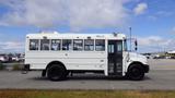 2015 International PC105 school bus in white with black tires and multiple windows on the side