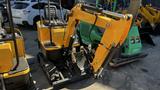 A yellow 2021 Cael-1T Mini excavator with a compact design featuring a bucket and articulated arm