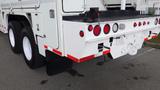 Rear view of a 2008 International 7500 truck featuring a white body with red and black accents and multiple red tail lights