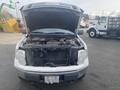 A 2009 Ford F-150 with its hood raised revealing the engine compartment and front grille