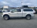 Silver 2014 Ford F-150 with a truck bed cover and alloy wheels parked with other vehicles in the background