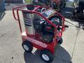 2024 Magnum 4000 Hot Water Pressure Washer on wheels with a red frame stainless steel water tank and a black engine