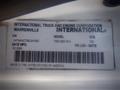 A vehicle identification plate displaying the specifications for a 2006 International 7500 truck including VIN model and manufacturing date