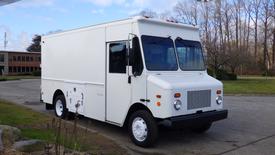 White 2006 Morgan Olson Workhorse W42 Step Van with a rear workshop and large front windows