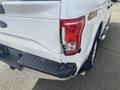 A white 2017 Ford F-150 with noticeable damage to the rear tail light and bumper