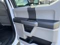 Close-up of the interior door panel of a 2019 Ford F-350 SD featuring a black handle and a gray finish with textured accents