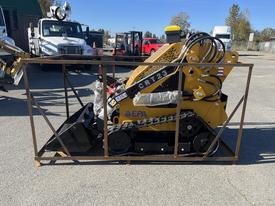 2024 AGT KTT23 Mini Skid Steer with a yellow and black body attached to a metal frame and equipped with a front loader bucket