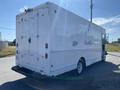 A white 2006 Workhorse W42 delivery truck with a boxy design and dual rear wheels parked on a road