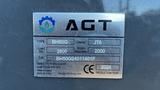 A label with the AGT logo detailing specifications of a BH50G machine including load capacity width and serial number