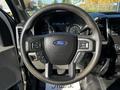 Steering wheel of a 2017 Ford F-150 with controls on the sides and a Ford logo in the center
