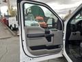 A 2017 Ford F-150 driver side door open showcasing a beige interior with power window controls and a smooth handle