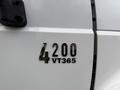 A close-up view of a 2007 International 4200 vehicle badge displaying the number 4200 and the model designation VT365