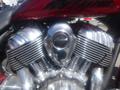 Close-up of a chrome engine of a 2017 Indian Chieftain Elite showcasing its distinct fins and the Indian logo prominently displayed on the central emblem